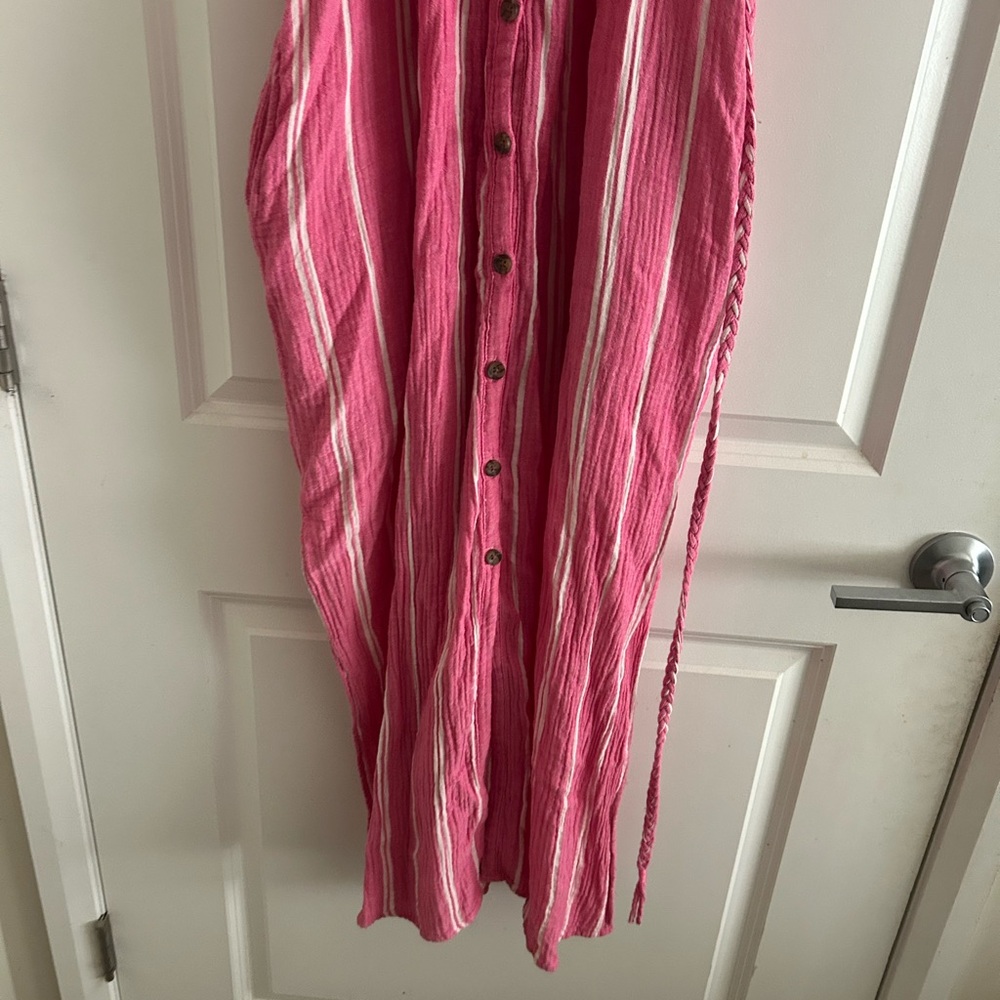 Marine Layer Pink and White Striped Button-Front Maxi Dress - Picture 4 of 10